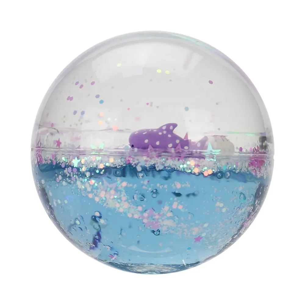 60Mm 6Cm TPU Crystal Bling Dynamic Floating Snow Sand Flotage Toy Float Liquid Glitter Floater Water Gel Bouncing Bouncy Ball