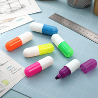 Nouveaux Marqueurs Fluorescents Obliques à Pointe Pinceau 6 Couleurs en Forme de Pilule pour Étudiants – Stylos Aquarelles en Plastique Mignons