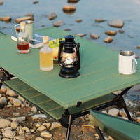 Nouvelle arrivée - Table pliante moderne en tissu Oxford 600D à 2 couches et alliage d'aluminium 6061 - Portable pour le camping en plein air, les pique-niques, la salle de sport, l'atelier