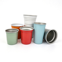 Aanpasbare ronde ijsjes espresso bekers, custom wegwerp bekers blauw roze voor warme koffie, thee en wijn
