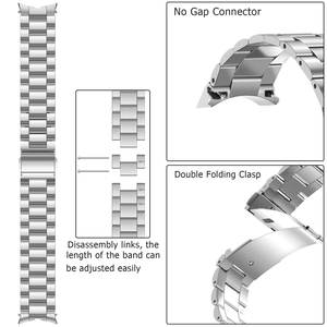 Correas de <span class=keywords><strong>Reloj</strong></span> <span class=keywords><strong>Inteligente</strong></span> de 18mm 20mm 22mm para Samsung, Garmin, Huawei, Accesorios Plateados de Lujo para <span class=keywords><strong>Hombre</strong></span>, Correas de Acero Inoxidable - Product Image 4