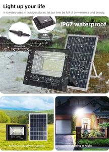 Reflector LED Solar de 300W 5000K IP66 con Certificación CE, Ángulo de Haz de 120°, Control Remoto, Cuerpo de ABS, Iluminación Exterior para Jardín - Product Image 2