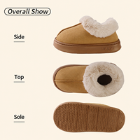 Chaussons d'hiver chauds en peluche pour femmes, doublés de fourrure, antidérapants, doux et confortables, pour l'intérieur et l'extérieur, style décontracté, bottes de maison tendance