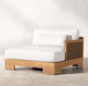 Divano Sezionale da Esterno di Lusso in <span class=keywords><strong>Vimini</strong></span> Naturale con Struttura in Legno di Teak Massiccio - Product Image 6