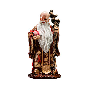 Adorno de cobre y oro con diseño de dios de la longevidad, estatua de cobre hecha a mano, regalo de cumpleaños para personas mayores, decoración para sala de estar - Product Image 1