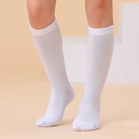 Chaussettes d'uniforme scolaire en coton blanc pour garçons et filles, vente en gros d'usine