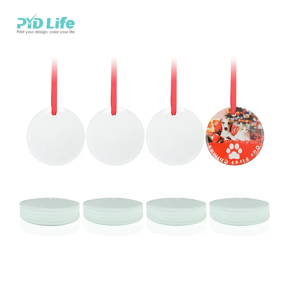 Pyd Life Groothandel Glas Ornament Custom Sublimatie Goedkope Blanco Kerstversieringen Kerstboom Ornamenten Glas