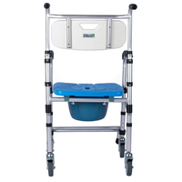 Chaise de toilette mobile pour femme enceinte âgée avec roulettes Équipement de sécurité pour salle de bain Chaise de douche