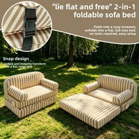 Canapé-lit gonflable 2-en-1 moderne et minimaliste avec housse en tissu amovible et lavable, double chaise longue paresseuse pour l'extérieur