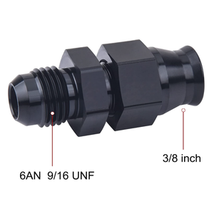 Adaptador de tubo rígido Hofa Racing para conexión de tuberías, con conexión macho AN6 6AN a 5/16 pulgadas en rojo, azul y negro - Product Image 5