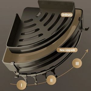 New Black Wall Mount Bathroom <b>Corner</b> Shelf Holder Storage Rack Bathroom Bathtub <b>Shower</b> Caddy Organizer Hardware Accessories Set - Product Image 5
