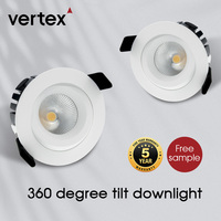 Spot encastré LED moderne en aluminium orientable à 360 degrés, IP44, 8W, pour variateur d'intensité, longue durée de vie, avec garantie de 5 ans