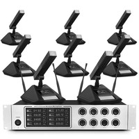Microphone sans fil UHF de bureau à col de cygne en métal, 8 canaux, à condensateur cardioïde, portable, avec suppression du bruit, économique, modèle KC-1108
