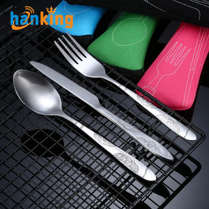 Juego de Cubiertos Ehanking, Juego de Cuchillo, Tenedor y Cuchara Portátil de Acero Inoxidable, Vajilla Lavable con Bolsa de Almacenamiento para Cubiertos de Viaje - Product Image 1