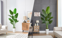 Plante artificielle de bananier en plastique pour la décoration de la maison Arbre artificiel Faux bonsaï