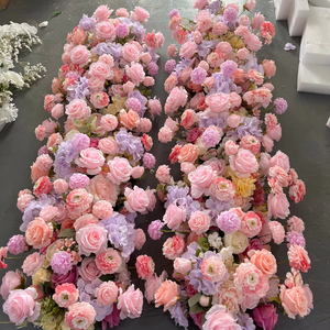 T-FR001 Camino de Mesa de Flores Artificiales Blancas para Boda, Camino de Flores de Seda para Decoración de Eventos - Product Image 3