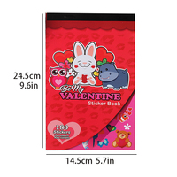 Livre d'autocollants Be My Valentine - 180 autocollants mignons d'animaux pour le scrapbooking, le journaling et les cadeaux de la Saint-Valentin pour enfants