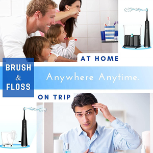 <span class=keywords><strong>Brosse</strong></span> à dents électrique portable 2 en 1 <span class=keywords><strong>et</strong></span> irrigateur buccal 600ml Réservoir IPX7 4 modes de nettoyage Fil <span class=keywords><strong>dentaire</strong></span> à poils moyens - Product Image 5