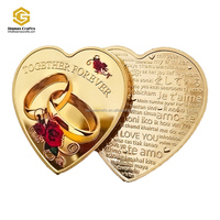 Personnalisé Or Argent Plaqué Je T'aime en Multilingue En Forme De Coeur Amour Pour Toujours Roses Pièce Saint Valentin Mariage Cadeau De Mariage