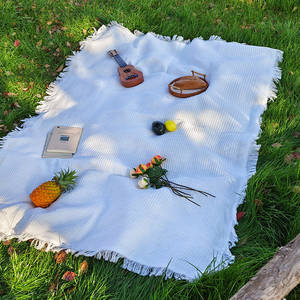 Camping Atmosphere Mantel Picnic Outing Car Trunk Mat Sofá Manta tejida - Product Image 5