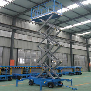 Tijera eléctrica hidráulica sobre orugas de 6m, 8m, 10m, 12m, plataforma de trabajo aéreo Manlift, <span class=keywords><strong>Mini</strong></span> elevador de tijera móvil autopropulsado - Product Image 3