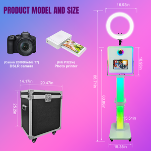 Station de Selfie Portable pour Événements Locaux aux États-Unis, <span class=keywords><strong>Location</strong></span> de Photobooth, Machine Photobooth avec iPad et Appareil Photo Reflex Numérique - Product Image 4