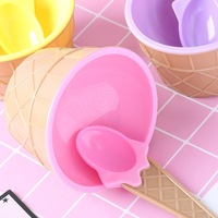 Bol à crème glacée créatif et mignon, en plastique rond, vaisselle pour enfants