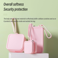 Sac de voyage en silicone grande capacité avec fermeture éclair, couleur unie, sac organisateur de voyage, sac de papeterie