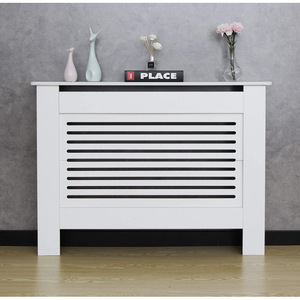 Cache-radiateur de style européen en bois massif blanc à lattes horizontales pour usage intérieur - Product Image 1