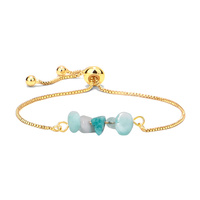 Bracelet réglable en laiton en cristal, Quartz noir, puce d'améthyste, perles de pierre naturelle, bracelet de chaîne de venise
