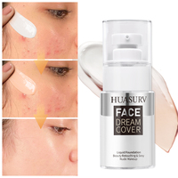 Fond de Teint Liquide Naturel en Pot de Verre HUASURV en Gros, Couvrance Totale, Correcteur Changeant de Couleur, Fini Mat Longue Durée