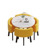 Table à manger pliable pour un usage domestique dans les petits appartements, table de réunion et de réception commerciale avec chaises, parfaite pour 2 à 4 personnes