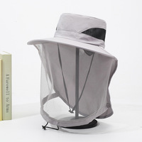 Gorra de Apicultura con Malla Antimosquitos, para Hombre y Mujer, con Visera Grande, Protección Solar Anti-UV, Sombrero de Pescador