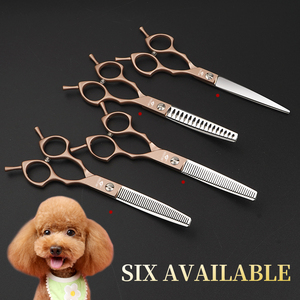 6.5 אינץ' נירוסטה מספריים מעצב שיער לחיות מחמד מספריים מקצועיות לטיפוח חיות מחמד סט מספריים מעוקלים טיפוח חיות מחמד - Product Image 3