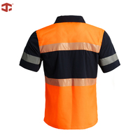 Chemise de sécurité haute visibilité JIADE pour hommes, chemise de travail réfléchissante à manches courtes, boucle porte-outils, fente latérale, travaux routiers, travaux en extérieur