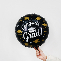 Balon Foil Helium Bulat Ramah Lingkungan Ukuran 18 Inci untuk Dekorasi Pesta Wisuda dan Baby Shower Grosir