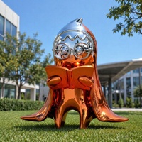 Escultura Moderna de Hombre Leyendo en Resina de Fibra de Vidrio, Figura de Dibujos Animados con Gafas para Decoración Creativa de Biblioteca u Oficina, Personalizable