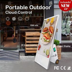 Ip65 Không Thấm Nước 43Inch Ngoài Trời Di Động Di Động Máy Nghe Nhạc Quảng Cáo Với Pin Powered Tầng Đứng Ngoài Trời LCD Màn Hình Kỹ Thuật Số - Product Image 5