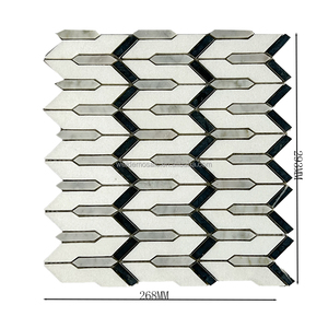 Carrelage mural en porcelaine imperméable à motif géométrique moderne rayé pour <span class=keywords><strong>crédence</strong></span> de salle de bain et décoration murale de fond de lavabo - Product Image 3