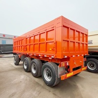 Semi-remorque en acier à benne latérale à 3 essieux de conception européenne Remorque plate-forme à benne basculante pour camion cargo