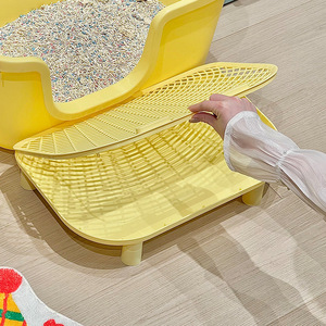 กระบะทรายแมวแบบสองชั้น ป้องกันการกระเด็น รูปทรงสี่เหลี่ยมผืนผ้า วัสดุ PP สำหรับแมว ขนาด 90 ซม. - Product Image 2