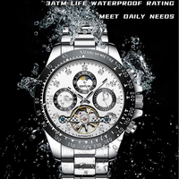 Montres KINYUED nouvelle collection 2024, montre mécanique automatique à phases lunaires pour hommes