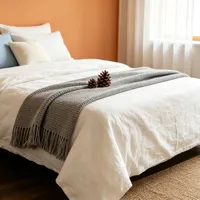 Parure de lit 100 % lin de haute qualité, douce et écologique, taille Twin XL, personnalisable, avec housse de couette toutes saisons