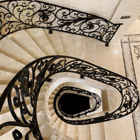 Escalier en colimaçon pour maison duplex au design populaire, garde-corps en acier blanc et en fonte avec kits