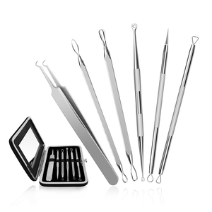 Kit de traitement de l'acné réutilisable en acier inoxydable professionnel de vente chaude Blemish Blackhead Remover 5 Pimple Comedone Extractor Tool - Product Image 5