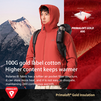PELLIOT Primaloft 100G Veste légère et chaude à capuche dorée pour homme, imperméable, pour l'extérieur, hiver, imprimée, décontractée, tissée