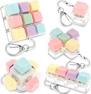 Press Stress Relief Button Caps Fidget Keychain Toys Finger <b>Keyboard</b> <b>Key</b> Toy - Product Image 1