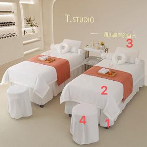 SPA Beauty Massageliegenbezug Vierteiliges Set aus leichter Luxus-Schönheitspflege mit passendem Shampoo-Liegenbezug, individualisierbar - Product Image 5