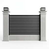 Clôture de jardin moderne en aluminium à lames horizontales, portails à persiennes sur mesure, noir/blanc, résistant à l'eau et à la rouille, pour villas et jardins extérieurs