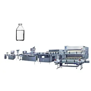 Автоматическая линия по производству стеклянных бутылок с низким потреблением воды и мощности для промывки раствора, стерильная машина для наполнения и укупорки